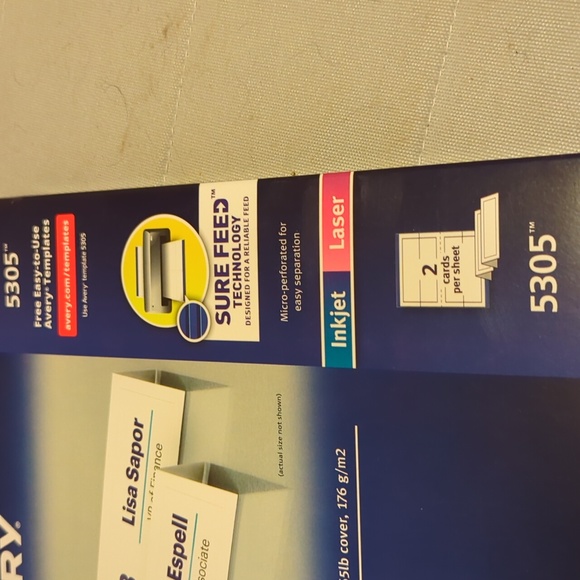 NWT/NIP (100 ct)🌟🤍AVERY matte white MED embossed TENT CARDS (#5305) printable - Picture 4 of 6